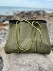 Neoprene Tote Bag – Vegan 2-Piece Set | Khaki