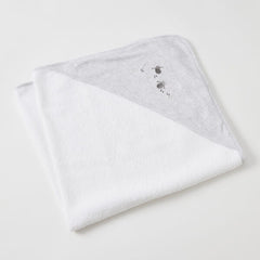 Hooded Baby Bath Towel with Meadow Embroidery