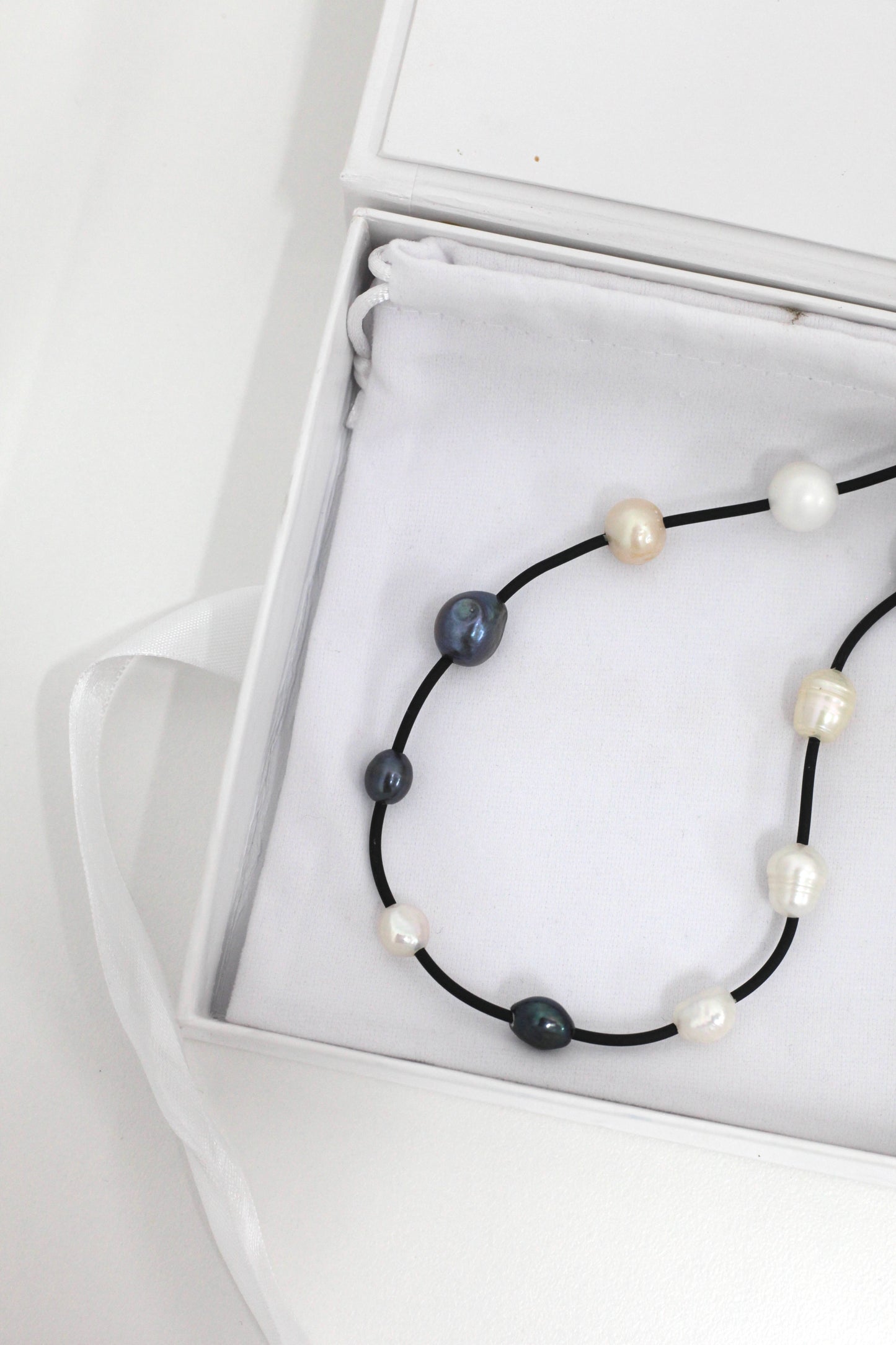 Neoprene Fresh Water Pearl Necklace