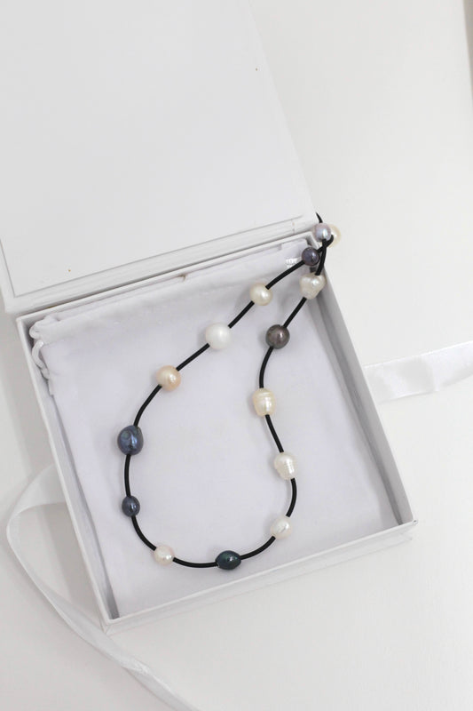 Neoprene Fresh Water Pearl Necklace