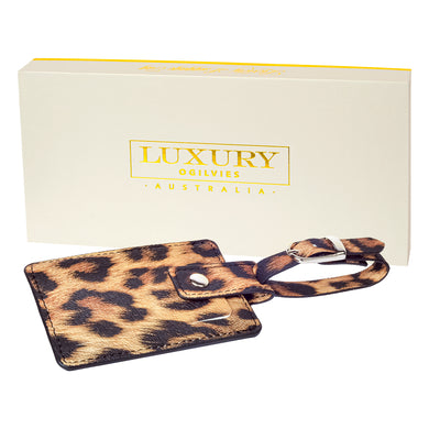 Luxury Leopard Print Luggage Tag