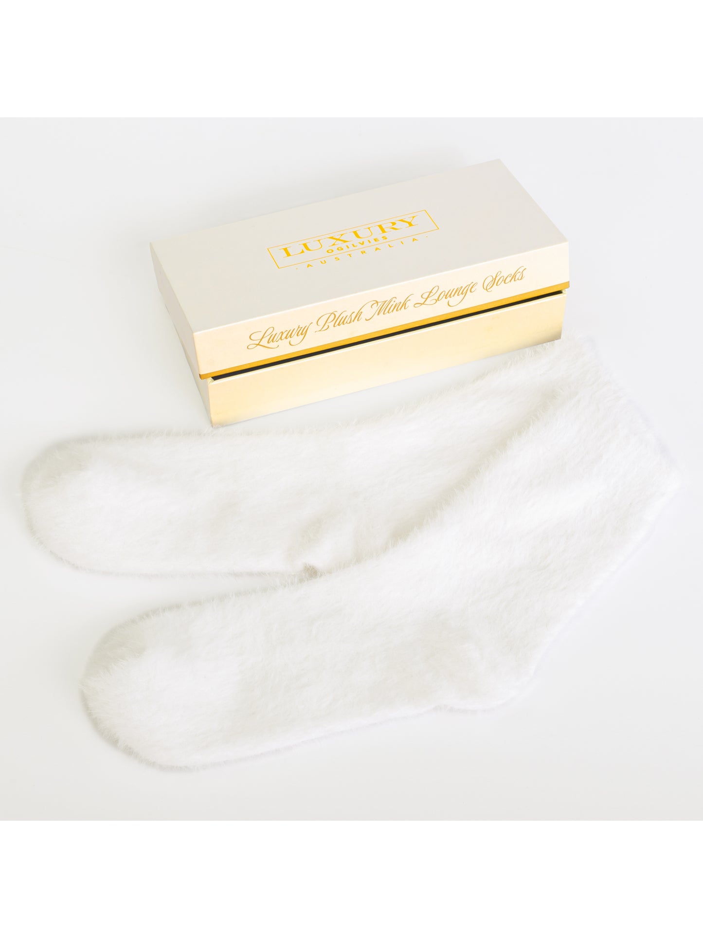 Luxury Plush Mink Bed Socks - Ivory