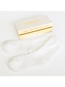 Luxury Plush Mink Bed Socks - Ivory