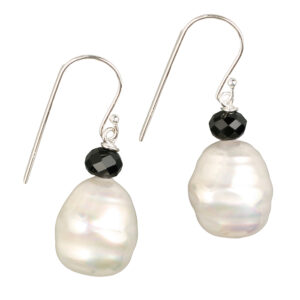 Baroque Pearl & Crystal Earrings – Sterling Silver Drop Earrings