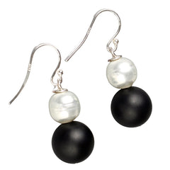 Coco Pearl & Onyx Drop Earrings