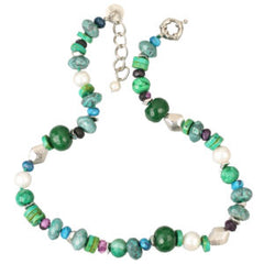 Baroque Pearl Pendant Necklace - Green