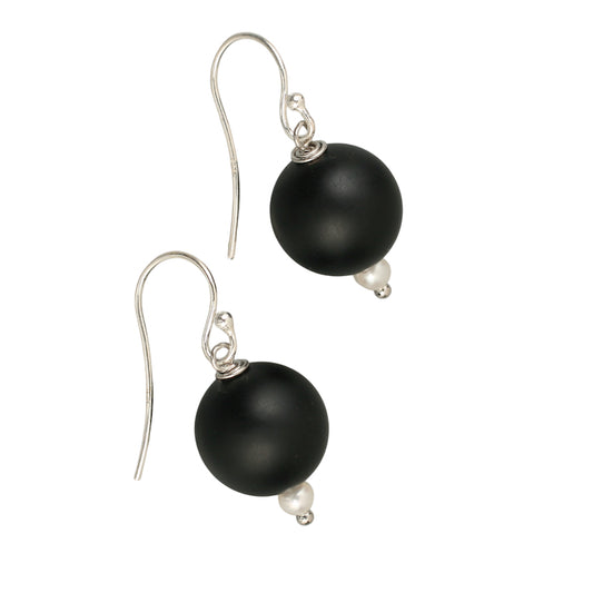 Sleek Black Drop Earrings