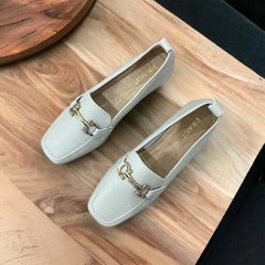 Classic Leather Loafers - Grey