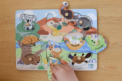 Koala Dream 2-in-1 Aussie Animals & Babies Wooden Peg Puzzle