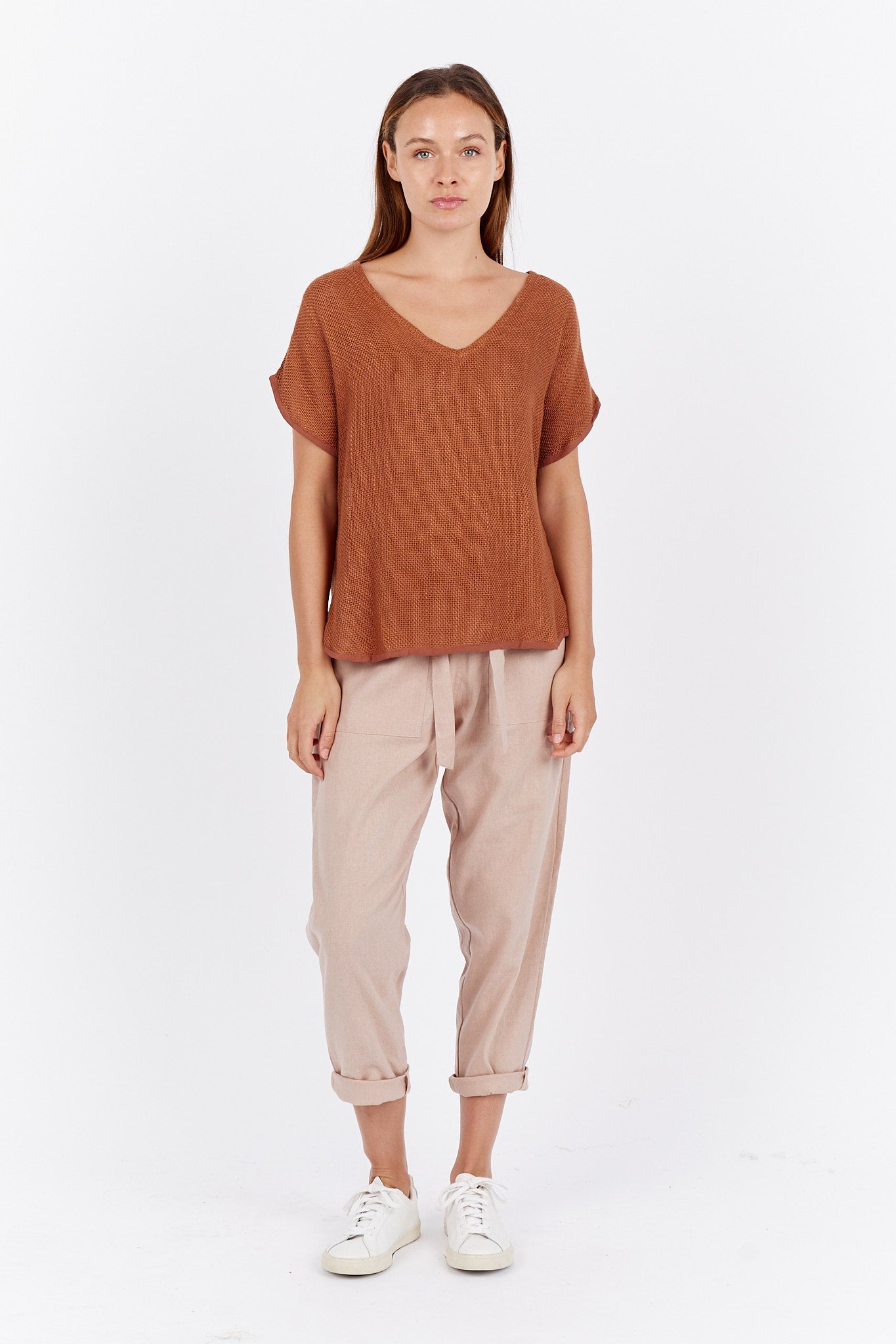 Paris V Neck Hessian Top Ombre Tanzine