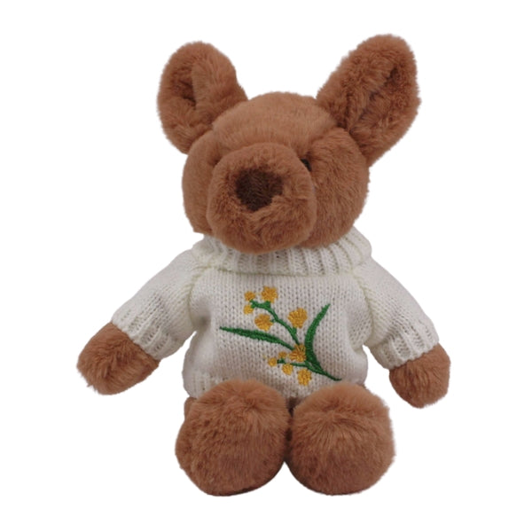 Petite Vous Jojo the Kangaroo Mini Soft Toy with Wattle Jumper