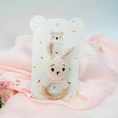 Petite Vous Brodie Bunny Crochet Ring Rattle
