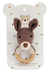 Petite Vous Kangaroo Crochet Ring Rattle