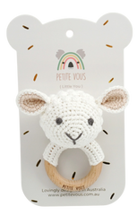 Petite Vous Lamb Crochet Ring Rattle