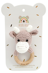Petite Vous Cow Crochet Ring Rattle