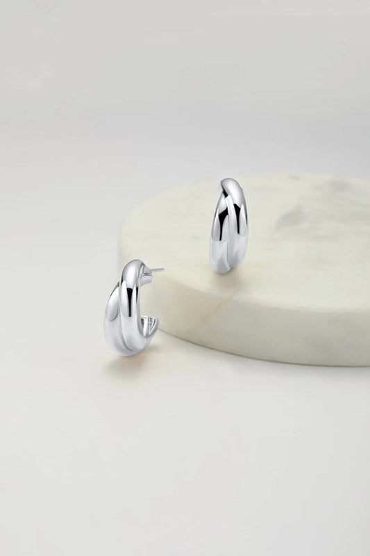 Zafino Peyton Hoop Earrings Silver