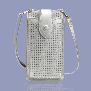 Crossbody Phone Pouch Silver