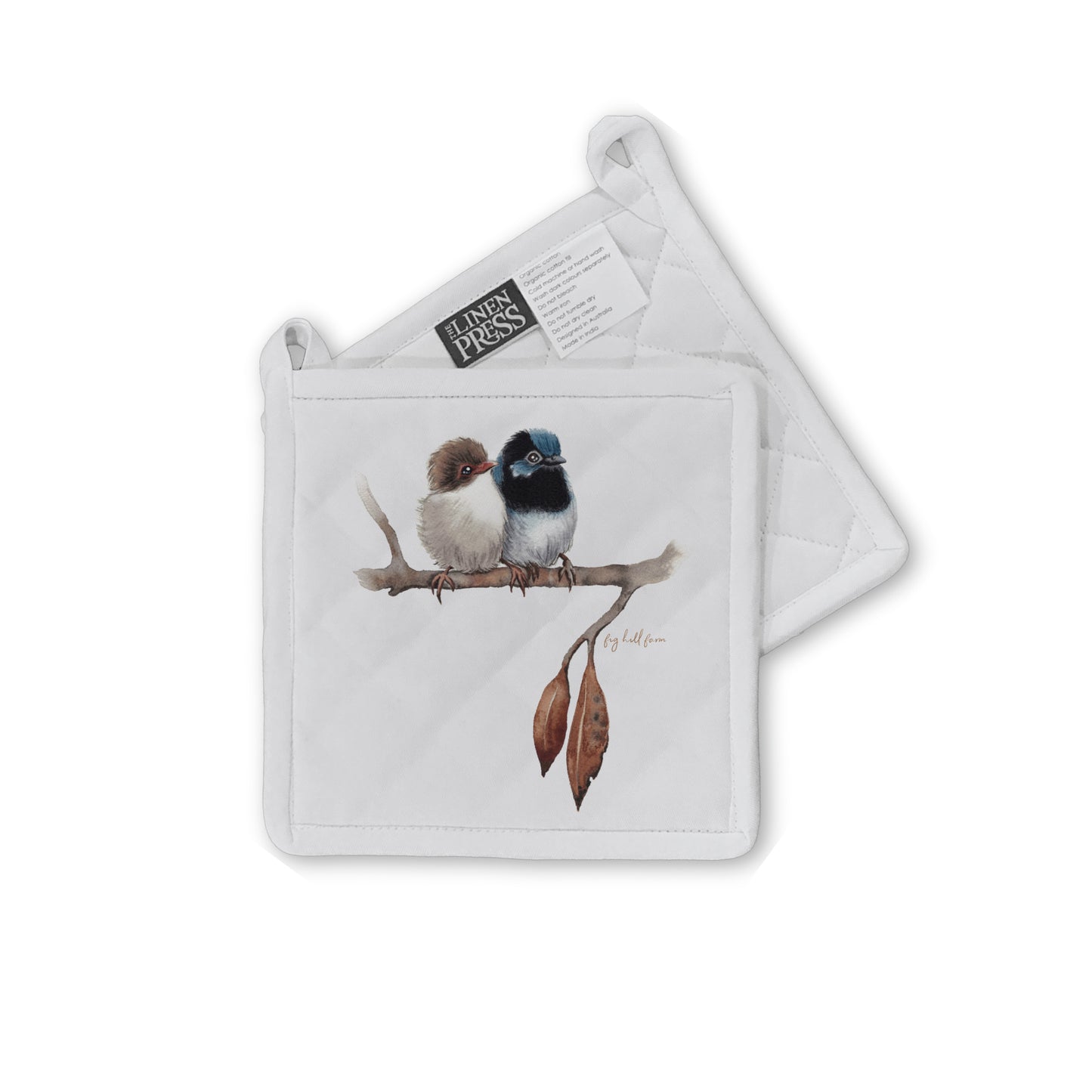 Fig Hill Farm Pot Holder Fairy Wrens White