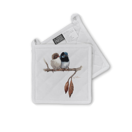 Fig Hill Farm Pot Holder Fairy Wrens White