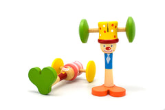 Wooden Headbanger Clown Rattle Stick (one rattle stick only)