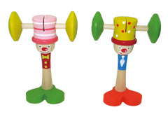 Wooden Headbanger Clown Rattle Stick (one rattle stick only)
