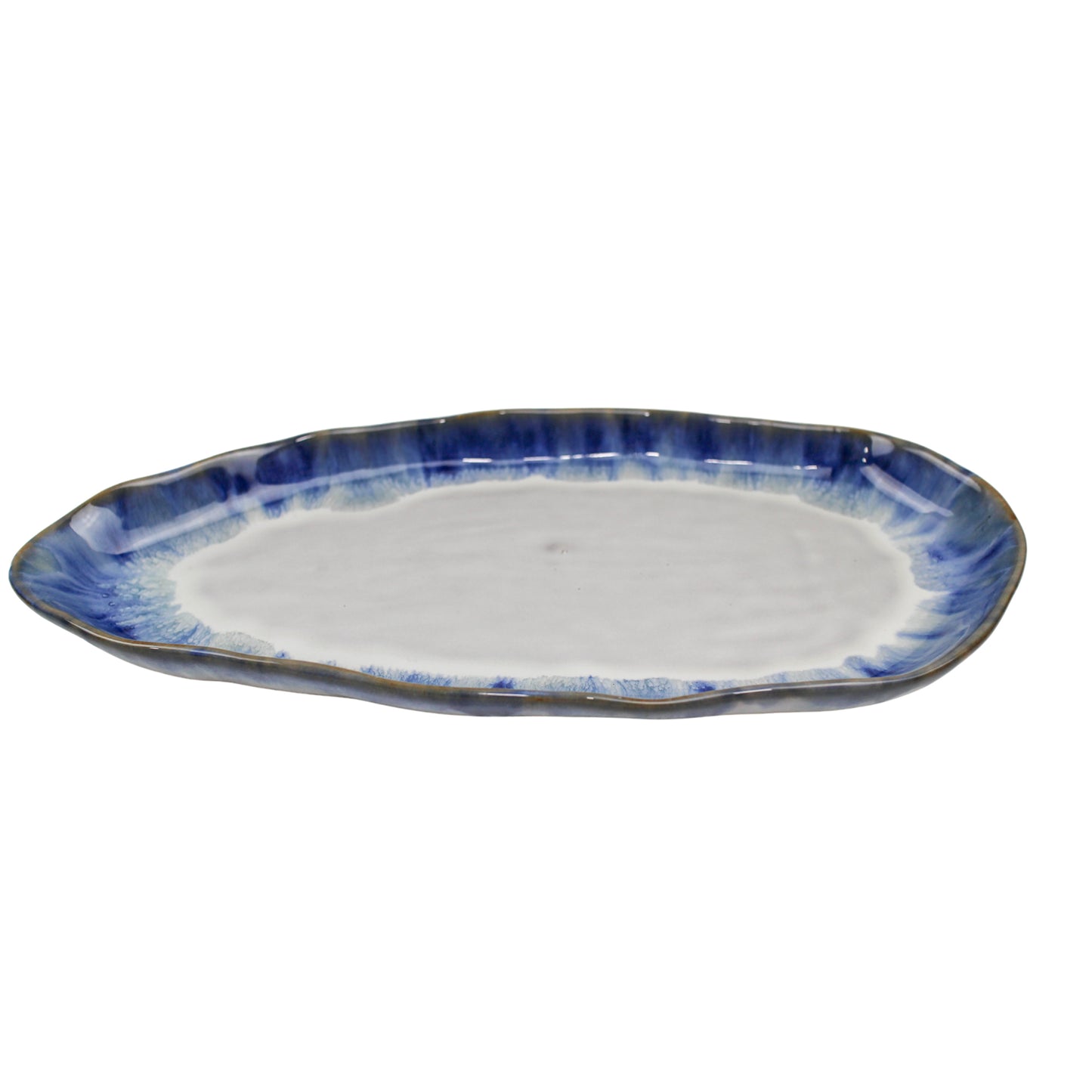 Ceramic Oval Dish Blue 32 X 15