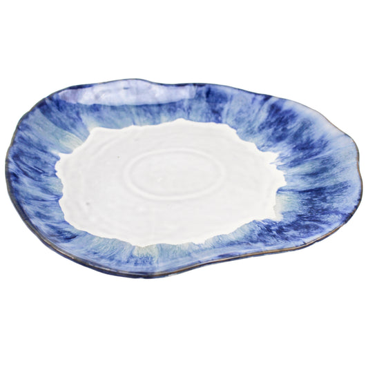 Ceramic Round Dish Blue 17 X 16