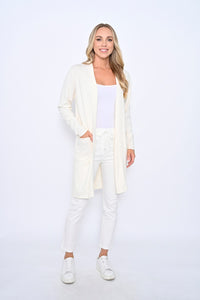 Cali & Co Roll Up Hem Cardigan Cream