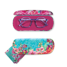 Load image into Gallery viewer, Lisa Pollock Glasses Case Gold Rose Bouquet