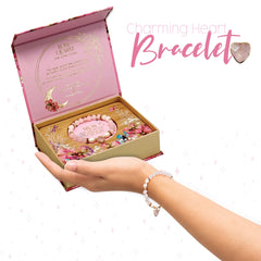Lisa Pollock Heart Shaped Crystal Bracelet Gift Set - Rose Quartz
