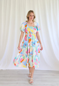 Salty Bright Floral Abstract Dress