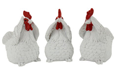 Set of Hens See Hear Speak No Evil Figurine