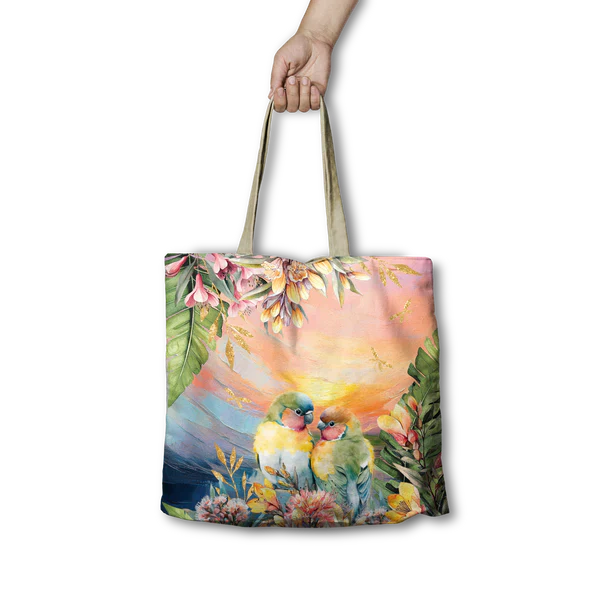 Lisa Pollock Shopping Bag -  Love Birds