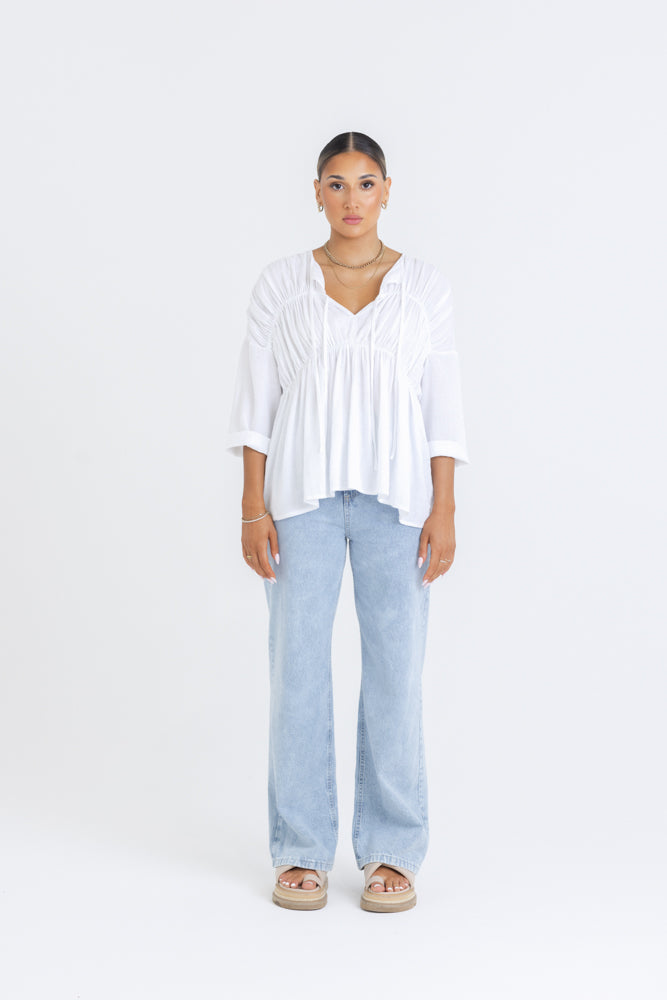 Bahama Top Linen White