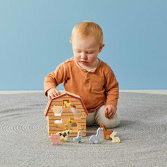 Wooden Farm Animal House Set