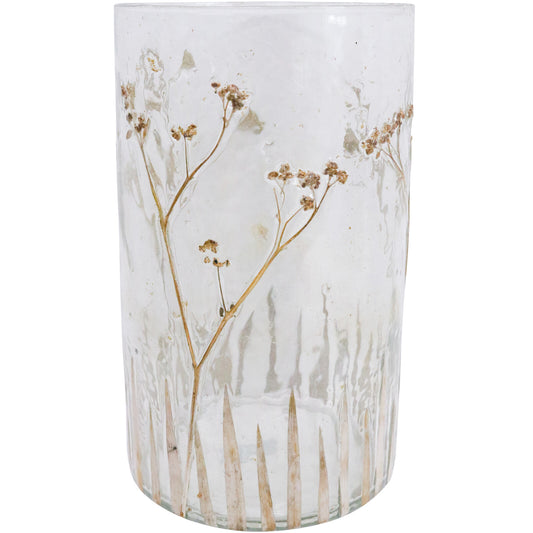 Vase Cylinder Organic Dried Flowers