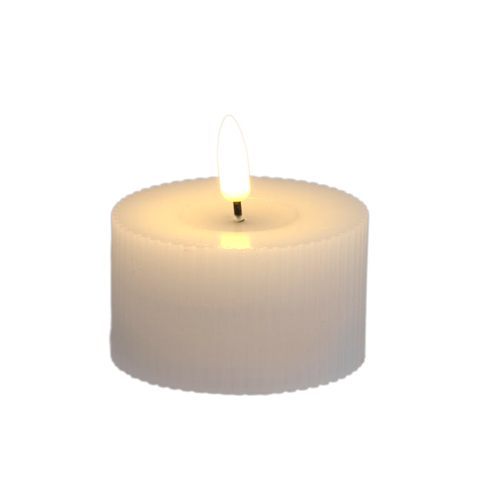 Aura LED Ribbed Candle – Small