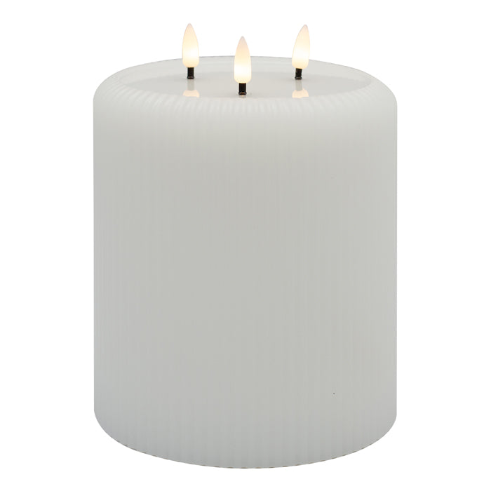 Aura LED Ribbed Candle – 3-Wick