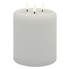 Aura LED Ribbed Candle – 3-Wick