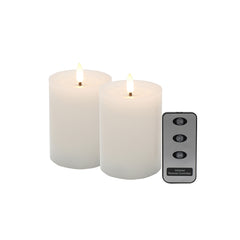 Spark 7.5x12cm Remote White Candle Set of 2