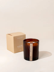 Large Amber Wood Wick Soy Candle - Vanilla & Oakmoss