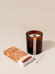 Saide Large Amber Wood Wick Soy Candle - Mimosa & Mandarin