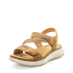 Sannah Asymmetric Elastic Strap Sandal - Tan