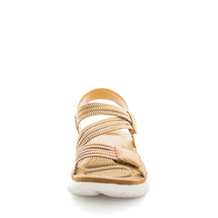 Sannah Asymmetric Elastic Strap Sandal - Tan