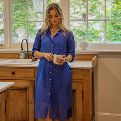 Scandi & Co Hailey Shirtdress in navy, side view