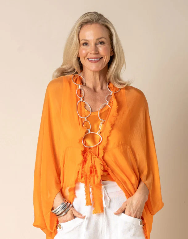 Luxurious Silk Jacket - Orange