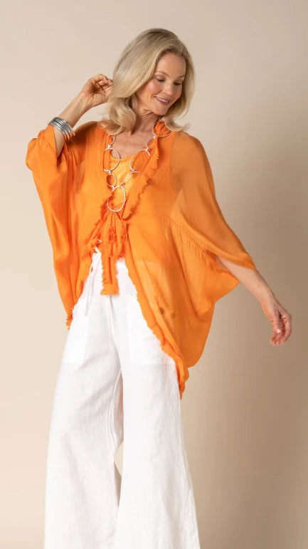 Luxurious Silk Jacket - Orange