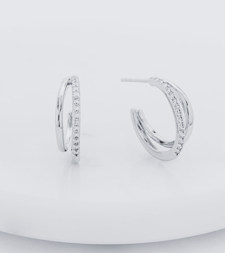 Zafino Celeste Hoop Earrings - Silver