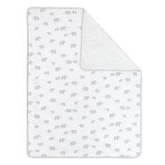 Jersey Sherpa Baby Blanket Watercolour Elephants