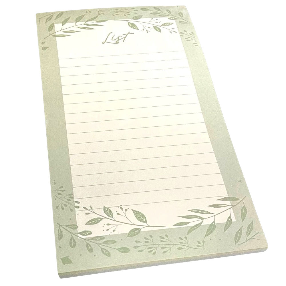 Mixed Leaves Magnetic Shopping List - Sage
